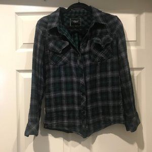 Rails Green Blue Plaid Long Sleeve Shirt Womens